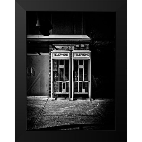 Phone Booth No 1 Black Modern Wood Framed Art Print by Carson, Brian