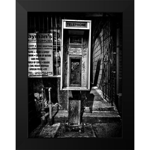 Phone Booth No 2 Black Modern Wood Framed Art Print by Carson, Brian