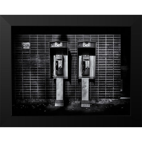 Phone Booth No 3 Black Modern Wood Framed Art Print by Carson, Brian