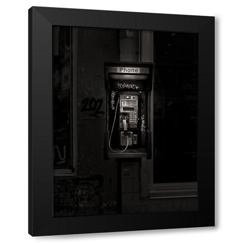 Phone Booth No 4 Black Modern Wood Framed Art Print with Double Matting by Carson, Brian