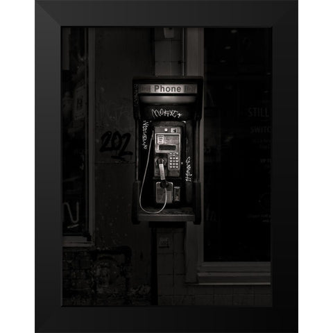 Phone Booth No 4 Black Modern Wood Framed Art Print by Carson, Brian