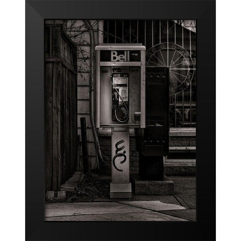 Phone Booth No 6 Black Modern Wood Framed Art Print by Carson, Brian