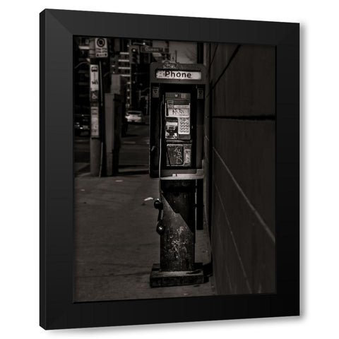 Phone Booth No 7 Black Modern Wood Framed Art Print by Carson, Brian