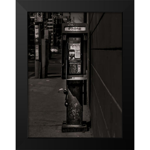 Phone Booth No 7 Black Modern Wood Framed Art Print by Carson, Brian