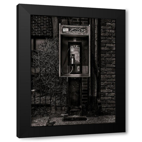 Phone Booth No 8 Black Modern Wood Framed Art Print with Double Matting by Carson, Brian