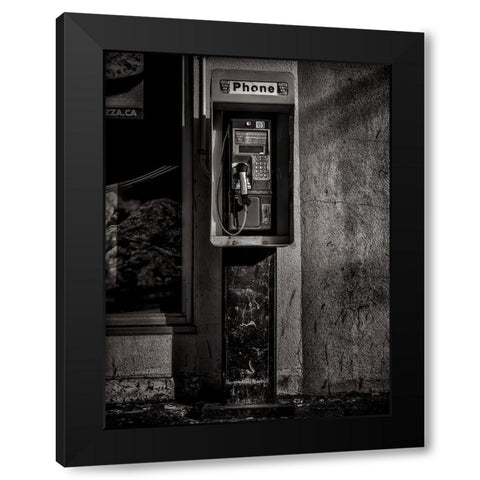 Phone Booth No 9 Black Modern Wood Framed Art Print by Carson, Brian