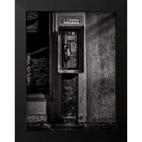 Phone Booth No 9 Black Modern Wood Framed Art Print by Carson, Brian