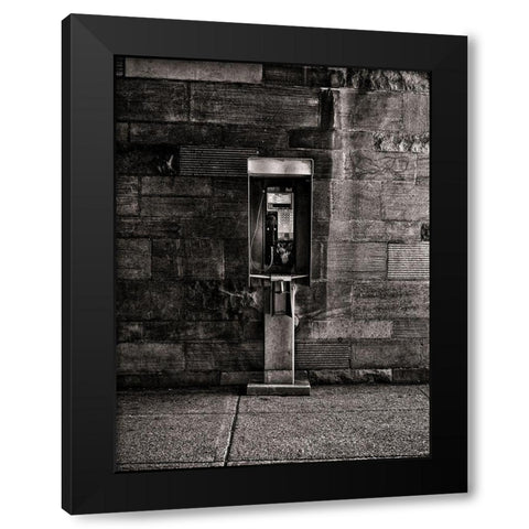 Phone Booth No 10 Black Modern Wood Framed Art Print with Double Matting by Carson, Brian