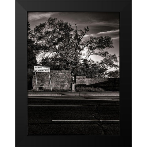 Phone Booth No 11 Black Modern Wood Framed Art Print by Carson, Brian