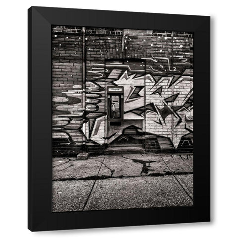Phone Booth No 12 Black Modern Wood Framed Art Print with Double Matting by Carson, Brian