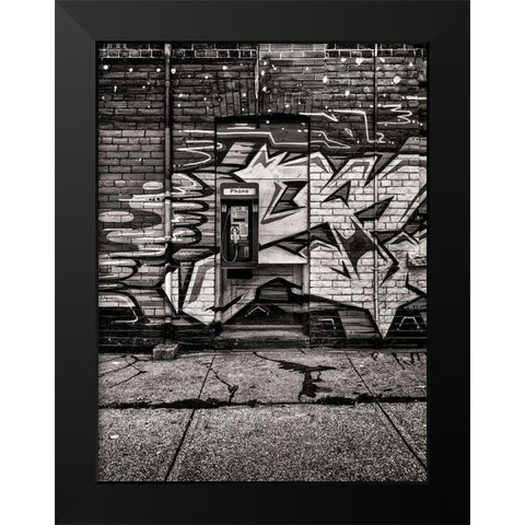 Phone Booth No 12 Black Modern Wood Framed Art Print by Carson, Brian
