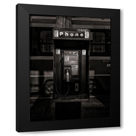 Phone Booth No 13 Black Modern Wood Framed Art Print with Double Matting by Carson, Brian