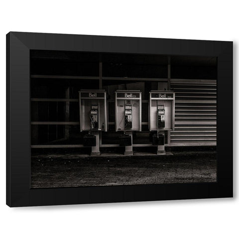 Phone Booth No 15 Black Modern Wood Framed Art Print with Double Matting by Carson, Brian