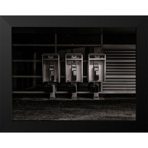 Phone Booth No 15 Black Modern Wood Framed Art Print by Carson, Brian