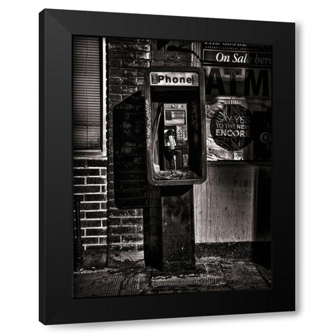 Phone Booth No 17 Black Modern Wood Framed Art Print with Double Matting by Carson, Brian