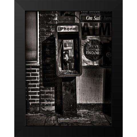 Phone Booth No 17 Black Modern Wood Framed Art Print by Carson, Brian