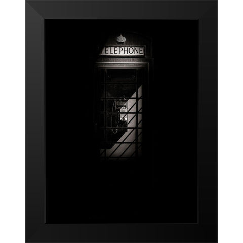 Phone Booth No 18 Black Modern Wood Framed Art Print by Carson, Brian