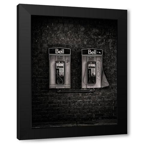 Phone Booth No 19 Black Modern Wood Framed Art Print with Double Matting by Carson, Brian