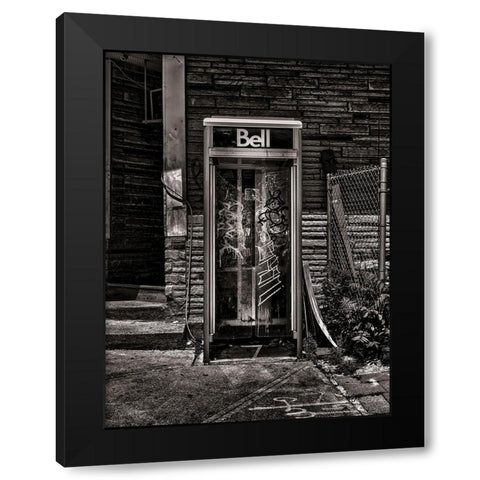 Phone Booth No 20 Black Modern Wood Framed Art Print with Double Matting by Carson, Brian