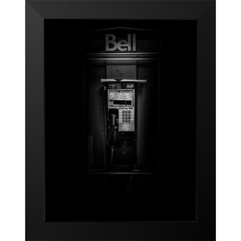 Phone Booth No 21 Black Modern Wood Framed Art Print by Carson, Brian