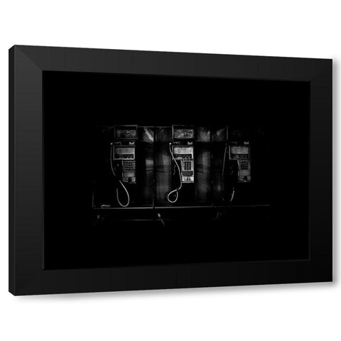 Phone Booth No 22 Black Modern Wood Framed Art Print by Carson, Brian