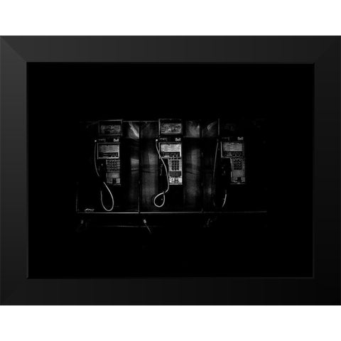Phone Booth No 22 Black Modern Wood Framed Art Print by Carson, Brian