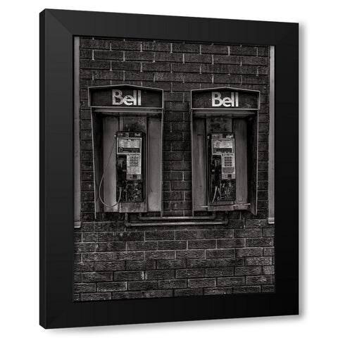 Phone Booth No 23 Black Modern Wood Framed Art Print by Carson, Brian