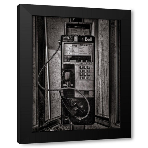 Phone Booth No 24 Black Modern Wood Framed Art Print by Carson, Brian