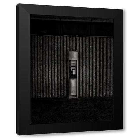 Phone Booth No 25 Black Modern Wood Framed Art Print with Double Matting by Carson, Brian