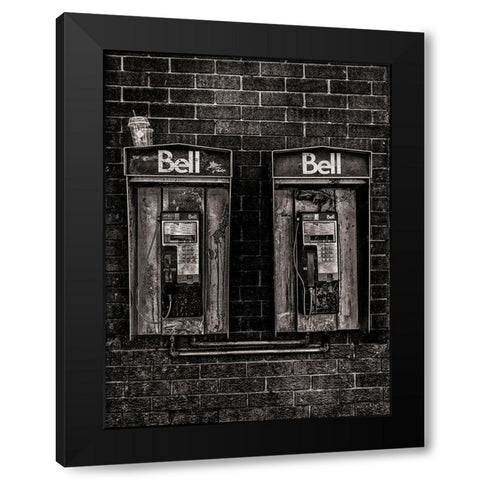 Phone Booth No 26 Black Modern Wood Framed Art Print with Double Matting by Carson, Brian