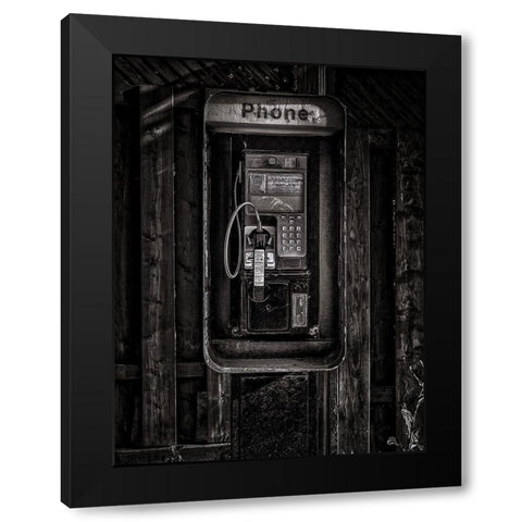 Phone Booth No 28 Black Modern Wood Framed Art Print with Double Matting by Carson, Brian