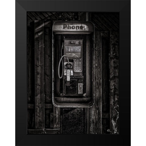 Phone Booth No 28 Black Modern Wood Framed Art Print by Carson, Brian