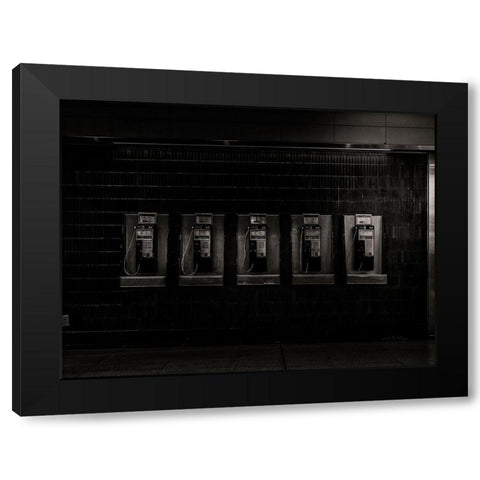 Phone Booth No 30 Black Modern Wood Framed Art Print with Double Matting by Carson, Brian