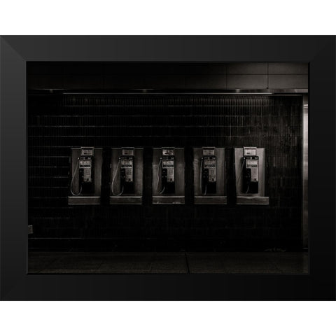 Phone Booth No 30 Black Modern Wood Framed Art Print by Carson, Brian