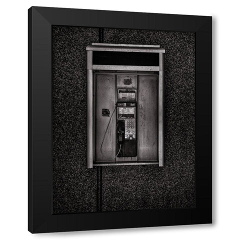Phone Booth No 33 Black Modern Wood Framed Art Print with Double Matting by Carson, Brian
