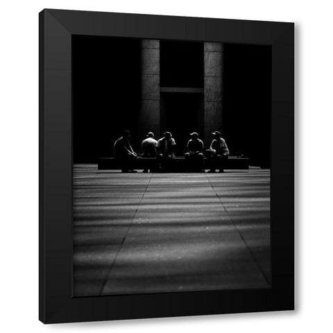 Shadowy men Doing Shadowy Things Black Modern Wood Framed Art Print with Double Matting by Carson, Brian