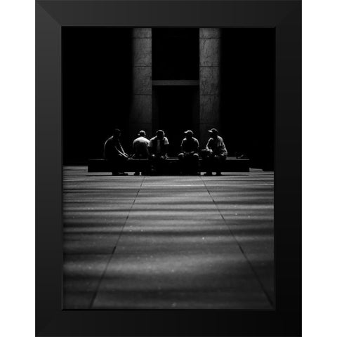 Shadowy men Doing Shadowy Things Black Modern Wood Framed Art Print by Carson, Brian