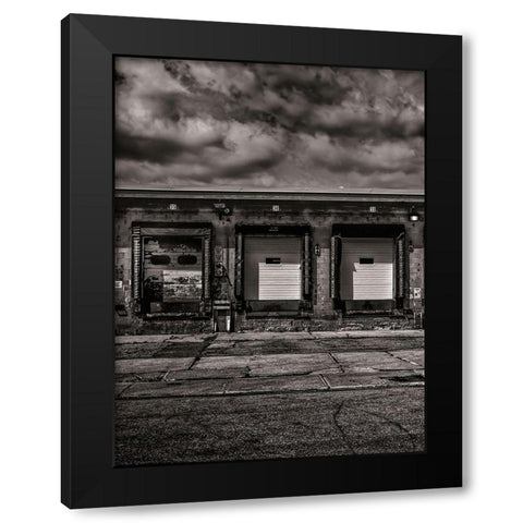 Shipping Doors No 1 Black Modern Wood Framed Art Print with Double Matting by Carson, Brian