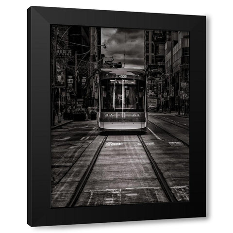 King Street Car Toronto Black Modern Wood Framed Art Print with Double Matting by Carson, Brian