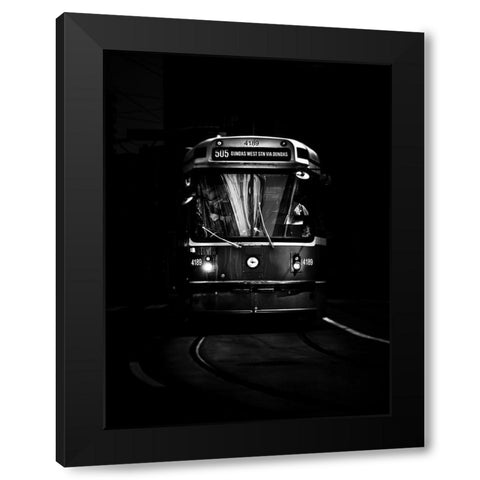 Dundas Street Car Toronto Black Modern Wood Framed Art Print by Carson, Brian