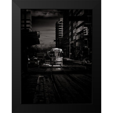 St Clair Street Car Toronto Toned Black Modern Wood Framed Art Print by Carson, Brian