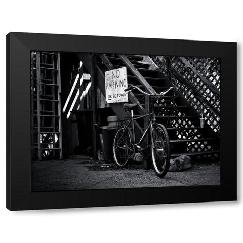 The Bad Bicycle Black Modern Wood Framed Art Print by Carson, Brian