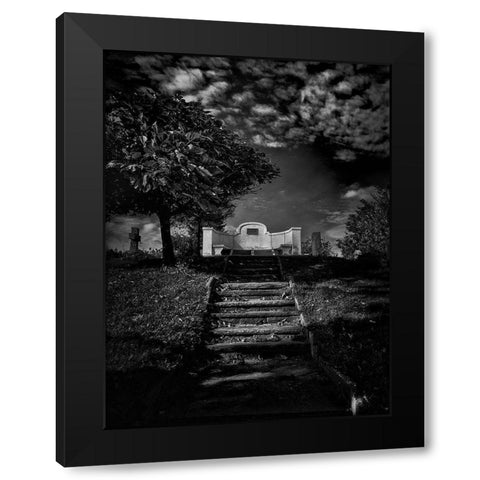Tombstone Shadow No 9 Black Modern Wood Framed Art Print with Double Matting by Carson, Brian