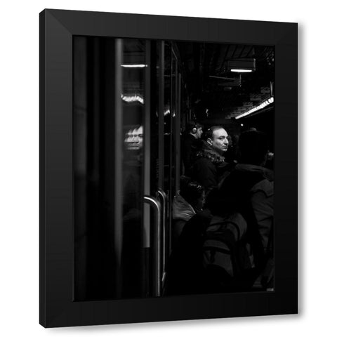 Toronto Subway Reflection Black Modern Wood Framed Art Print with Double Matting by Carson, Brian
