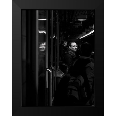 Toronto Subway Reflection Black Modern Wood Framed Art Print by Carson, Brian