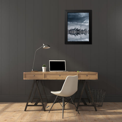 Toronto Skyline Black Modern Wood Framed Art Print by Carson, Brian