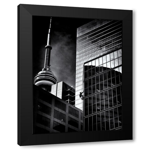 Window Washing No 2 Black Modern Wood Framed Art Print with Double Matting by Carson, Brian
