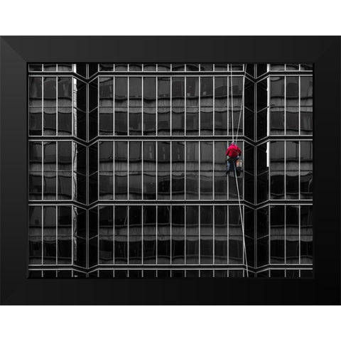 Window Washing No 6 Black Modern Wood Framed Art Print by Carson, Brian