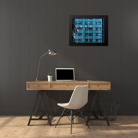 Window Washing No 7 Black Modern Wood Framed Art Print by Carson, Brian