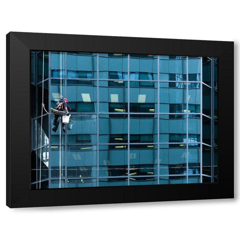Window Washing No 7 Black Modern Wood Framed Art Print by Carson, Brian